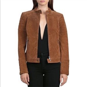 BAGATELLE NYC Genuine Leather Suede Moto Jacket